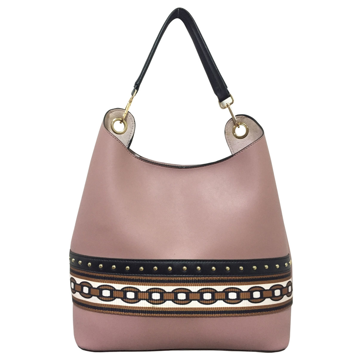Lady Handbag with Webbing Decor