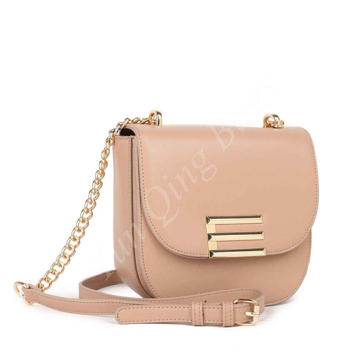 Contrast Color Crossbody Bag Lziard Print
