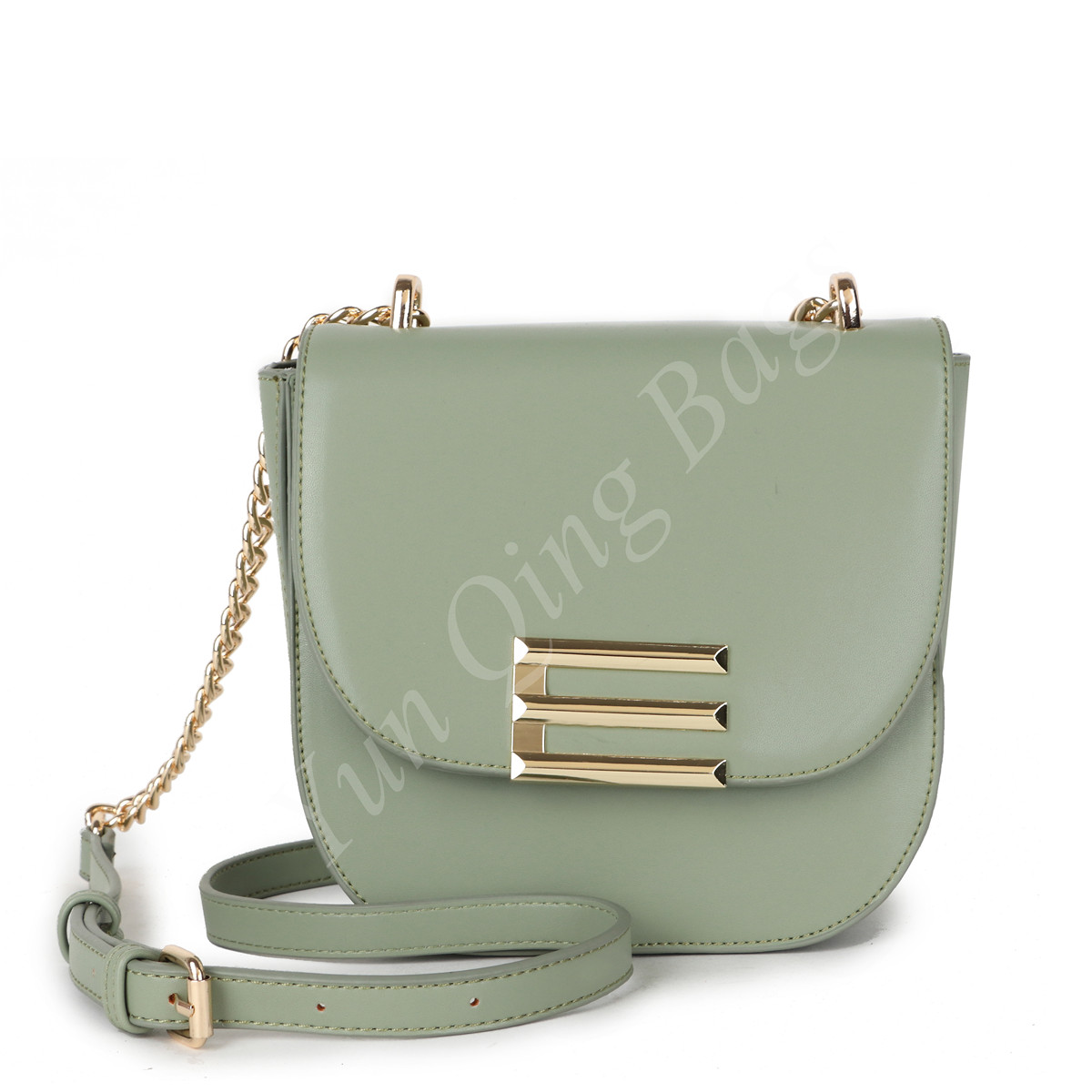 Contrast Color Crossbody Bag Lziard Print