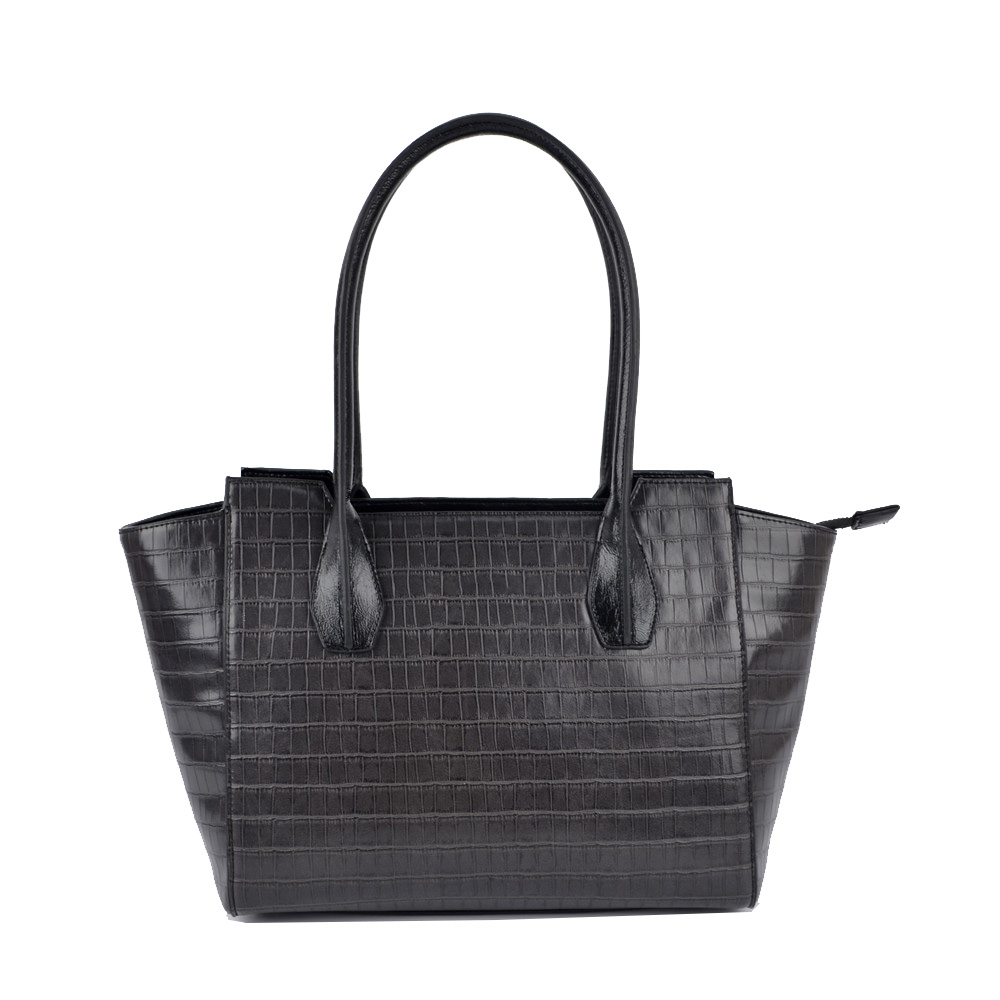 Black Croco Tote Bag Women Handbag