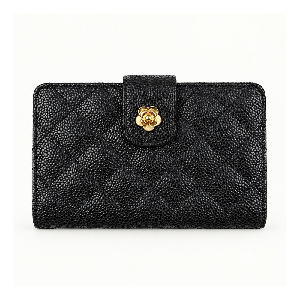 Women Black Flat Wallet