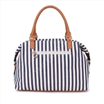 Printed Vertical Lines Fashion Ladies Handbag