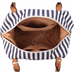 Printed Vertical Lines Fashion Ladies Handbag