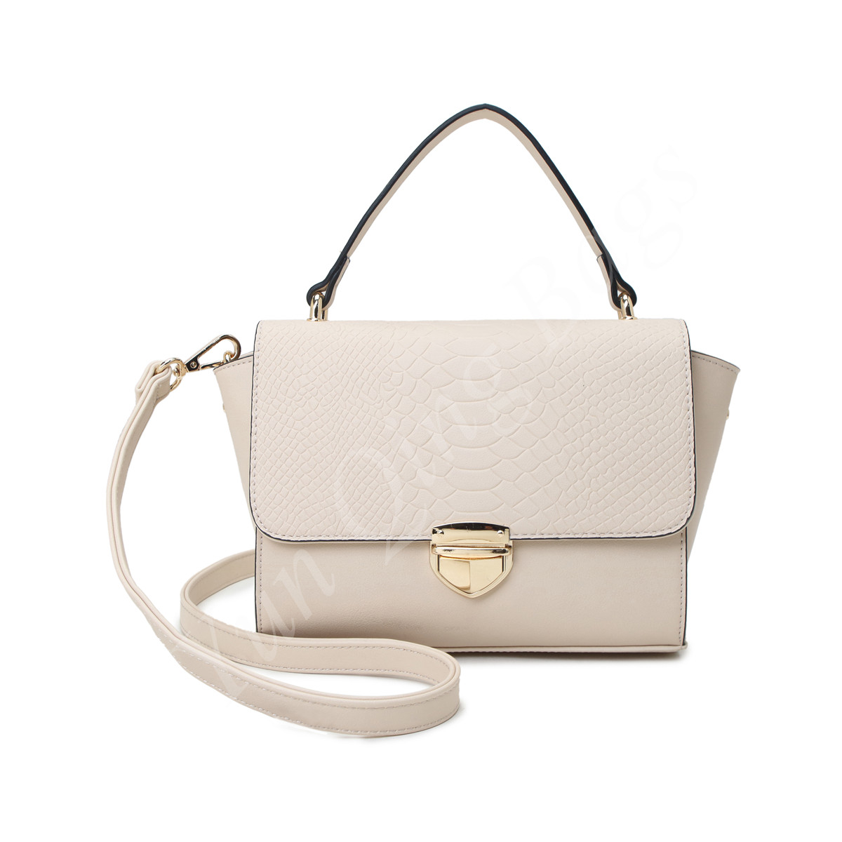 Women Satchel Bag With Lock Closure Flap