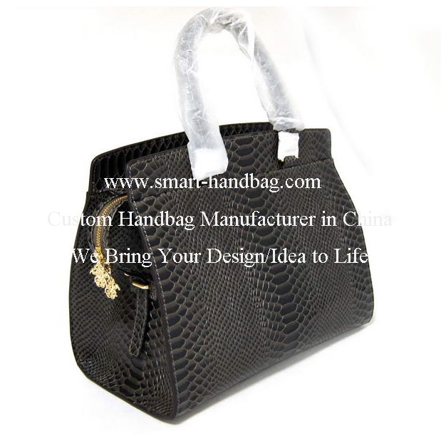 Genuine Leather Snakeskin Lady Handbag