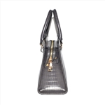 PU Leather Grey Satchel Bag