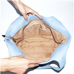 Light Blue Soft Sheepskin Hobo Bag