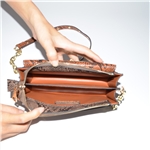 Snake PU Functional Crossbody Bag with Flat