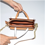 Mini handle crossbody half and half bag
