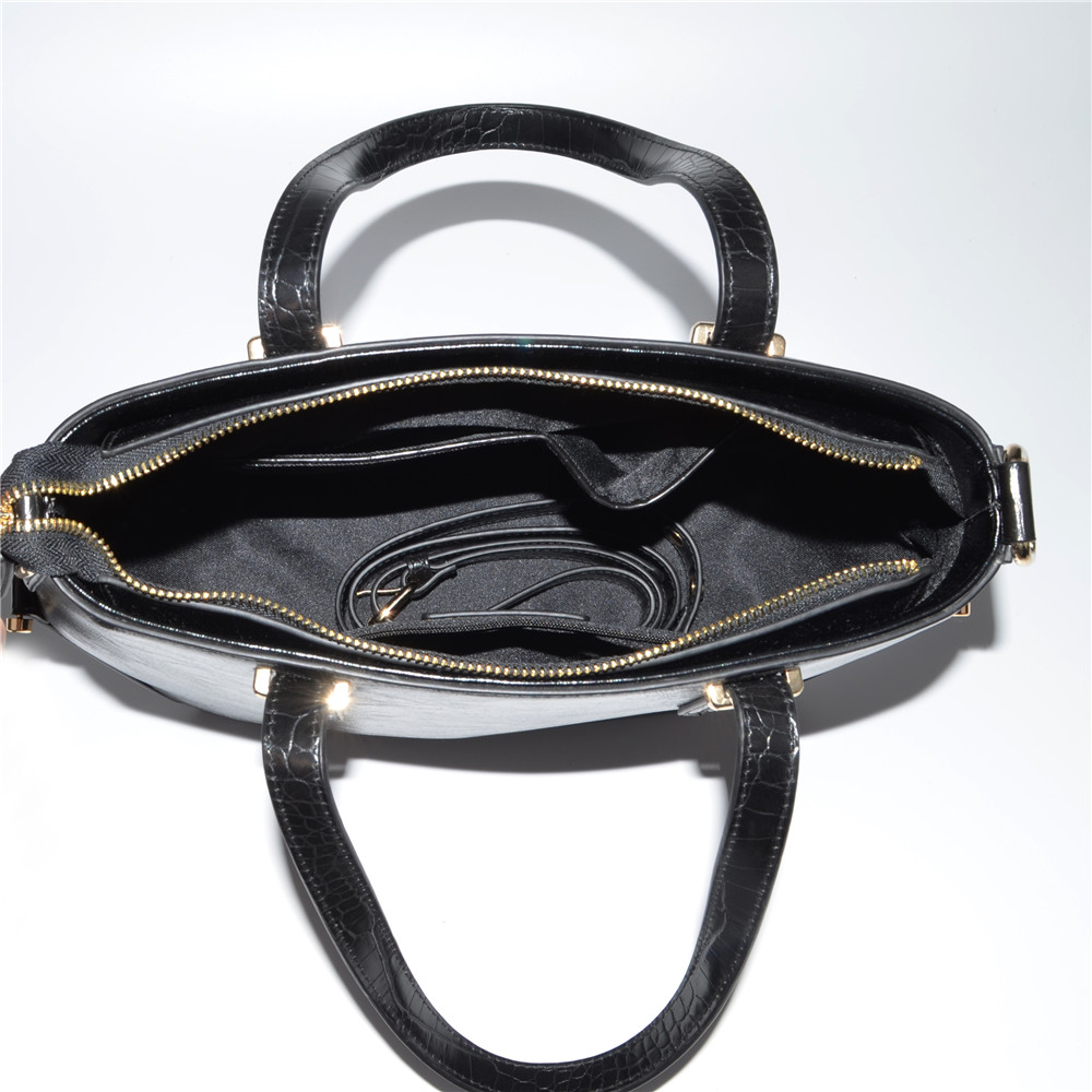 Black Color PU Tote Bag Women Handbag