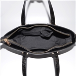 Black Tote Handbag with Studs Decoration