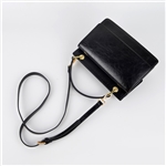 Black Color Rectangular Ladies Leather Handbag