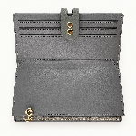 Genuine leather flat wallet