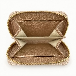 Gold Card Holder with Zipper Around