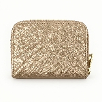 Gold Card Holder with Zipper Around
