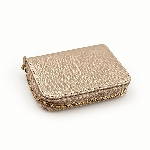 Gold Card Holder with Zipper Around