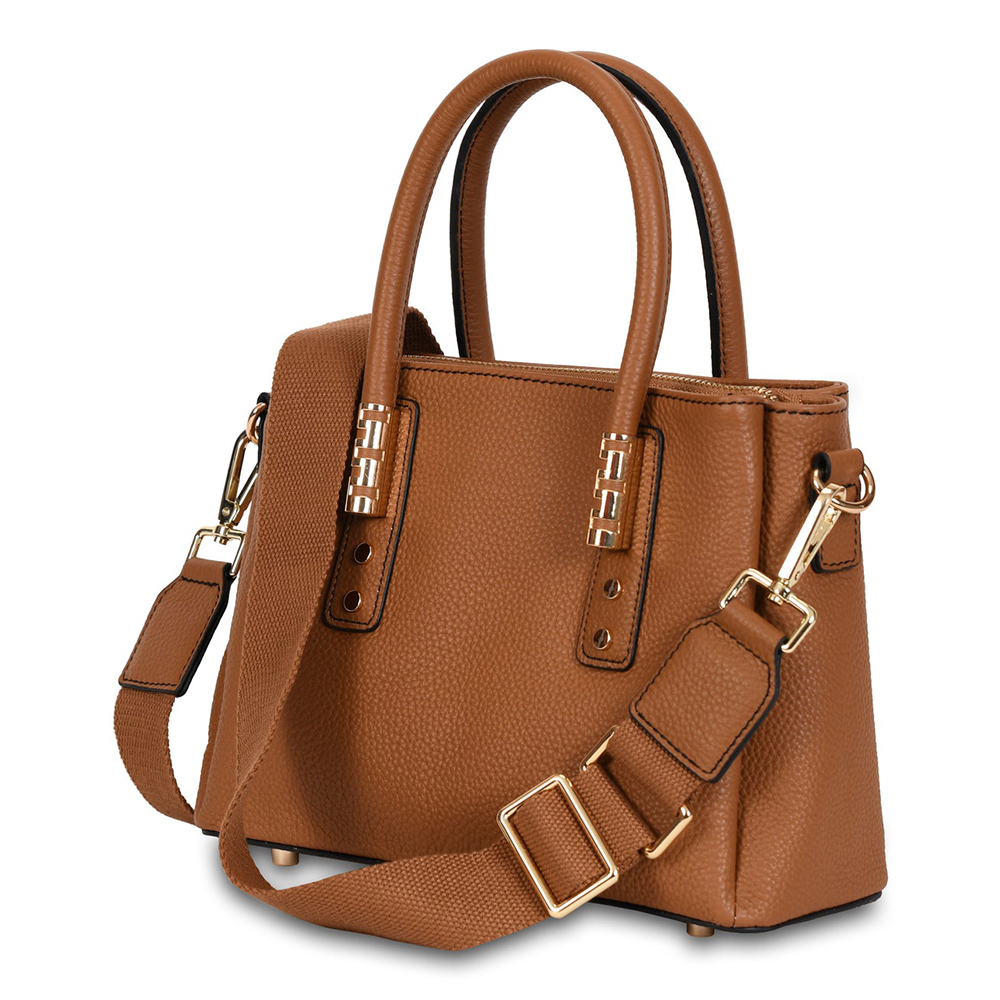Small Genuine Leather Satchel Handbag