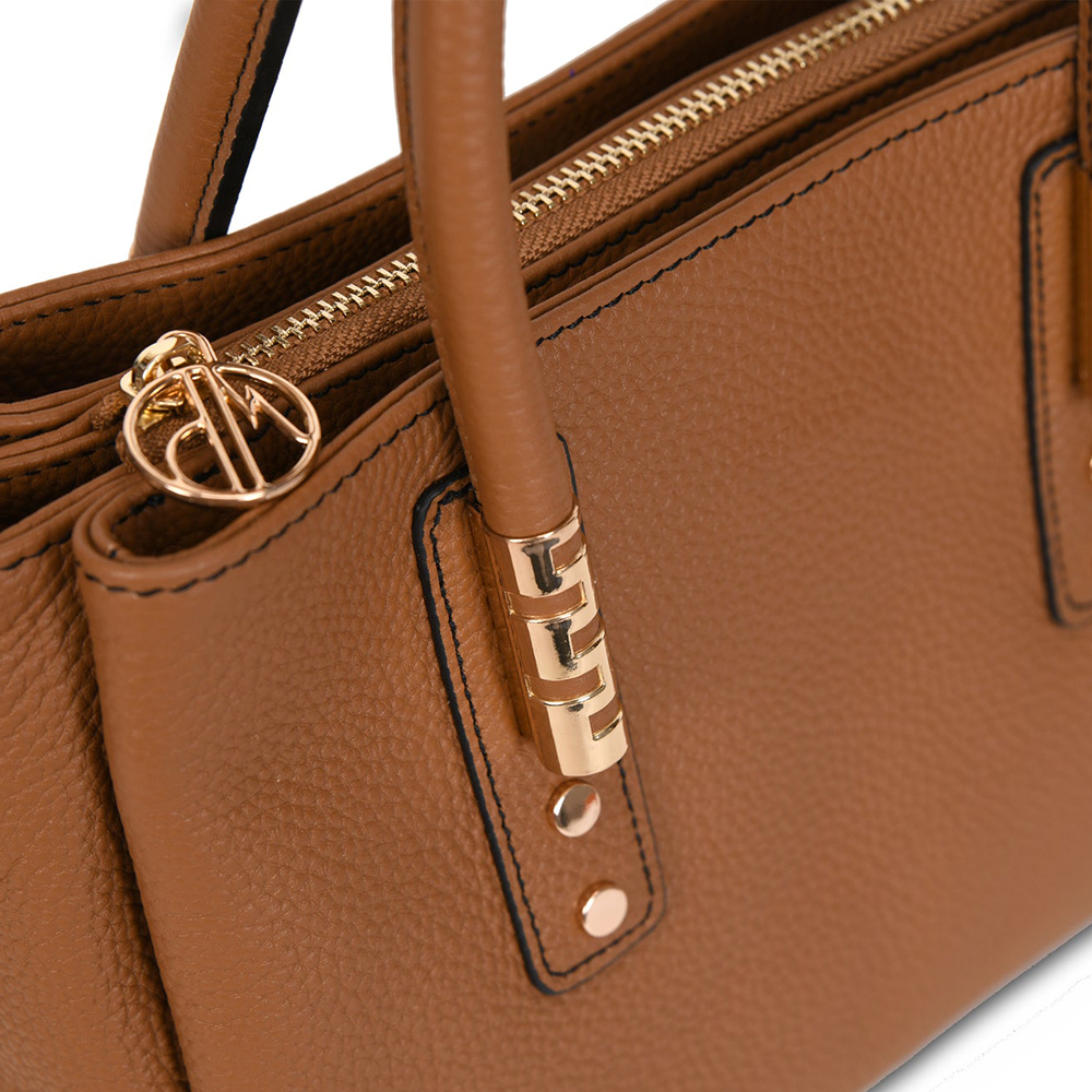 Small Genuine Leather Satchel Handbag