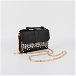 Mini Chain Wallet Bag with Leopard Print