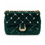 Quilted Embroider Buckle Shoulder Bag