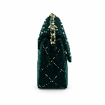 Quilted Embroider Buckle Shoulder Bag