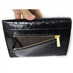 Genuine Leather Ostrich Print Envelop Wallet