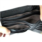 Genuine Leather Ostrich Print Envelop Wallet