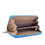 Fashion Women Zipper Wallet Blue Wallet