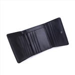 Triple Folded Small Flap Wallet Black Wallet
