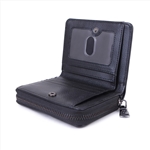 Small Zipper Around Black Wallet 